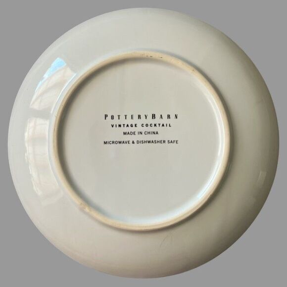 Pottery Barn Vintage Poster Plates Set of 4 8” Dessert Luncheon Cocktail Barware - Picture 9 of 9